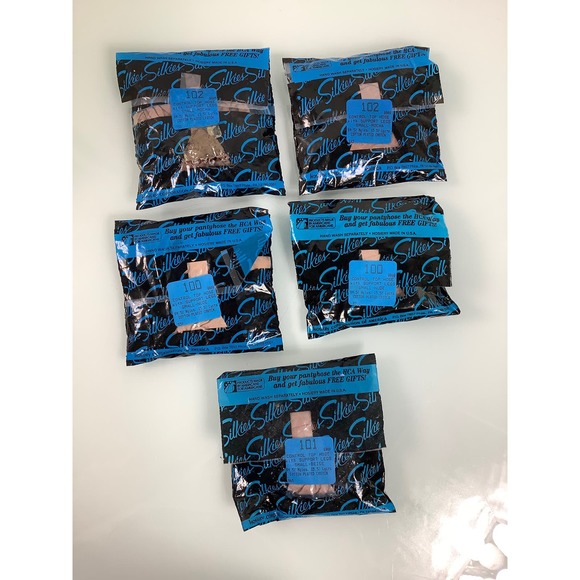 VTG Silkies Control top hoses with support legs Beige Nude Mocha lot Size S NEW - Picture 6 of 6